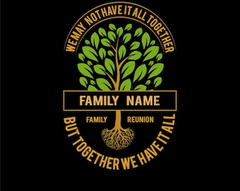 Pacote de Árvore Genealógica para Reunião Familiar 2026 em SVG e PNG, Árvore Genealógica em SVG, Design Personalizado para Camiseta com Nome da Família, Reunião Familiar em SVG