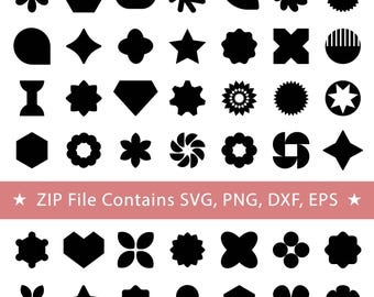 Pacote de Formas Básicas em SVG, Pacote de Formas Básicas em PNG, Clipart de Formas Básicas, Banner em SVG, Formas Geométricas Básicas, Arquivos PNG, Download Digital