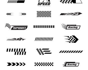 Faixas de corrida de rali para capô em SVG, adesivo de carro de corrida em PNG, arquivo de corte de faixas de corrida de rali, clipart de faixas de corrida de rali para capô, pacote de corrida