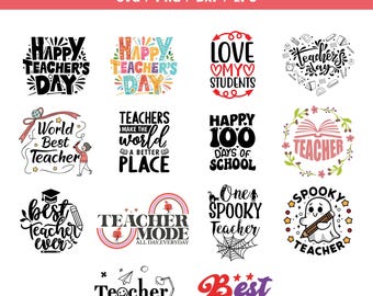 SVG para Professor(a), SVG com monograma dividido para professor(a), SVG de Volta às Aulas, SVG com citação de professor(a), SVG com elementos para professor(a), Vida de Professor(a), Cricut e Silhouette