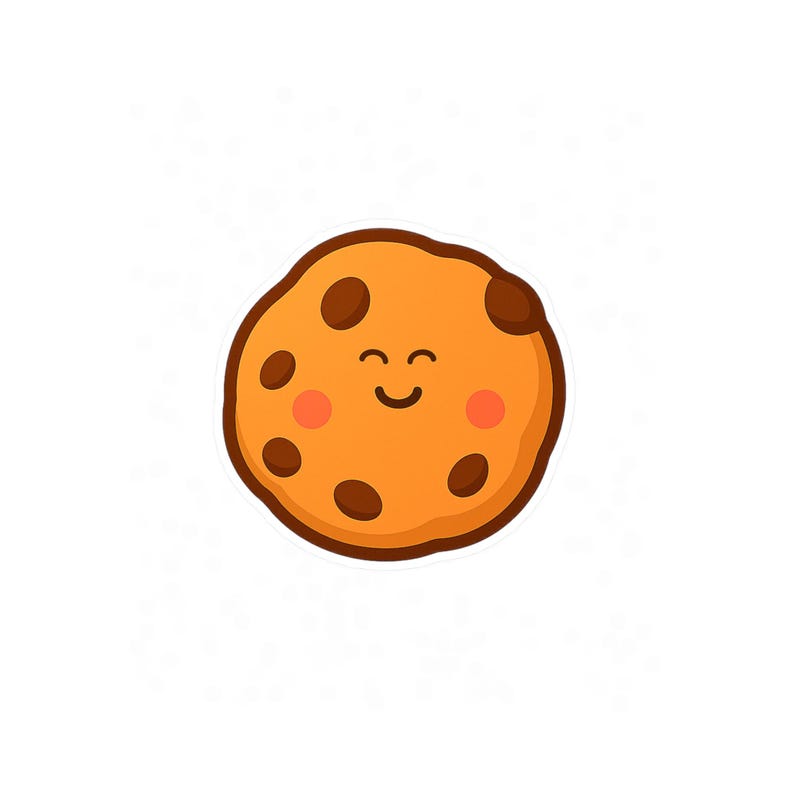 Happy Cookie Sticker | Kawaii Food Vinyl Decal | Cute Laptop & Water ...