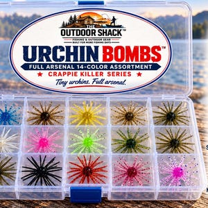 6mm Mini Urchin Bombs 15pc TPE Crappie Lure Kit The Outdoor Shack