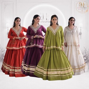 Navratri outfits long top lehenga mehendi function dress sangeet night dresses chaniya choli