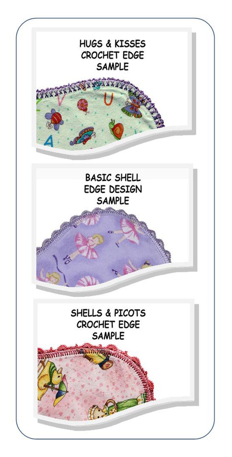 Little Ones Too Pink with Coordinating Fabric on Reverse Side Hemstitched Flannel Baby Blanket and 2 Burp Cloths Kit