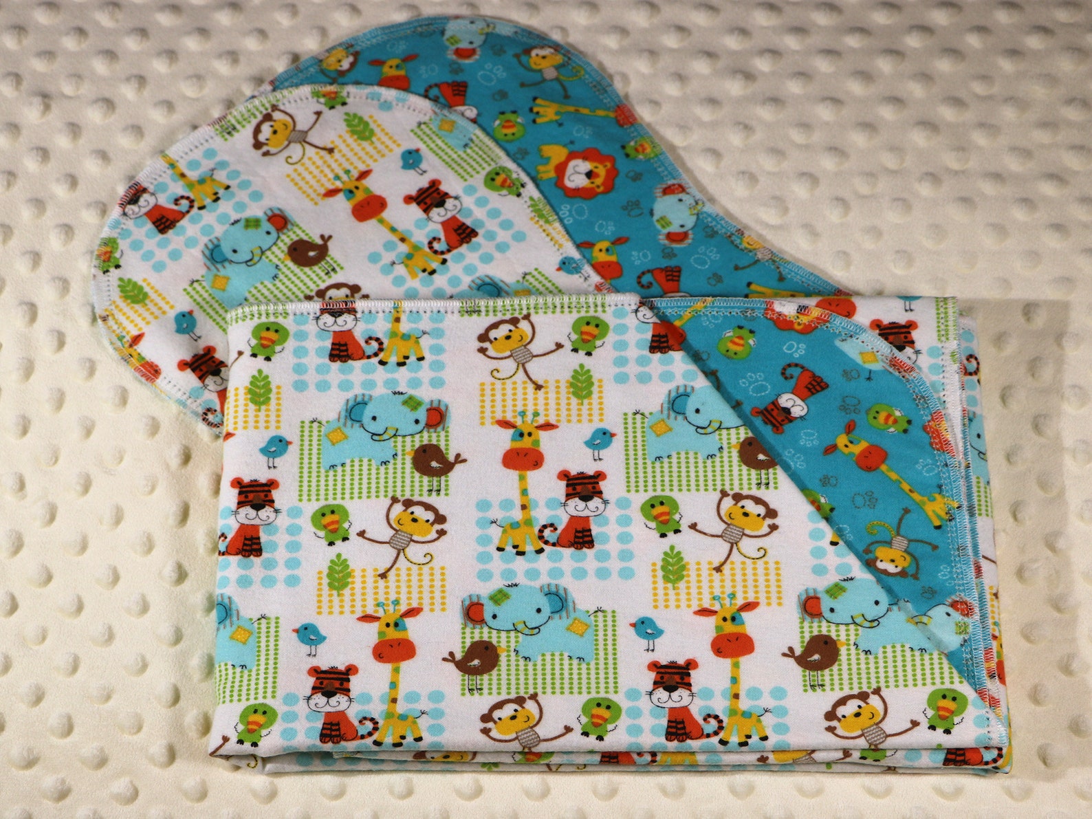 Hemstitched Flannel Baby Blanket and 2 Burp Cloths Kit Etsy