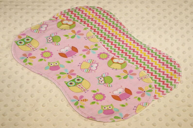 Little Ones Too Pink with Coordinating Fabric on Reverse Side Hemstitched Flannel Baby Blanket and 2 Burp Cloths Kit