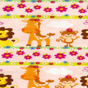 Flannel by the Yard – Jungle Animal Stripe Cotton Flannel