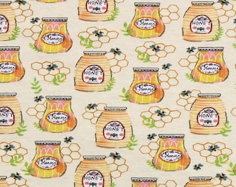 Flannel by the Yard – Honey Jars 100% Cotton Flannel