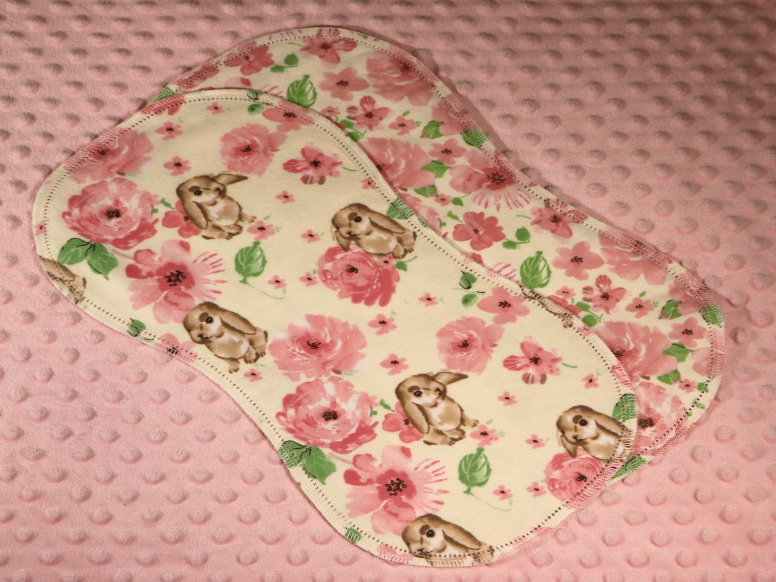 Hemstitched Flannel Baby Blanket and 2 Burp Cloths Kit Shabby Etsy