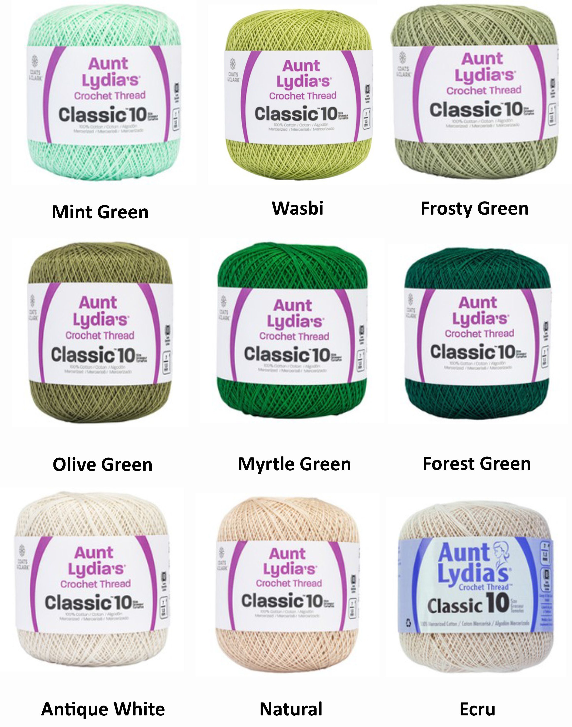 Aunt Lydia Size #10 Classic Crochet Thread (48 Colors Available) - Etsy
