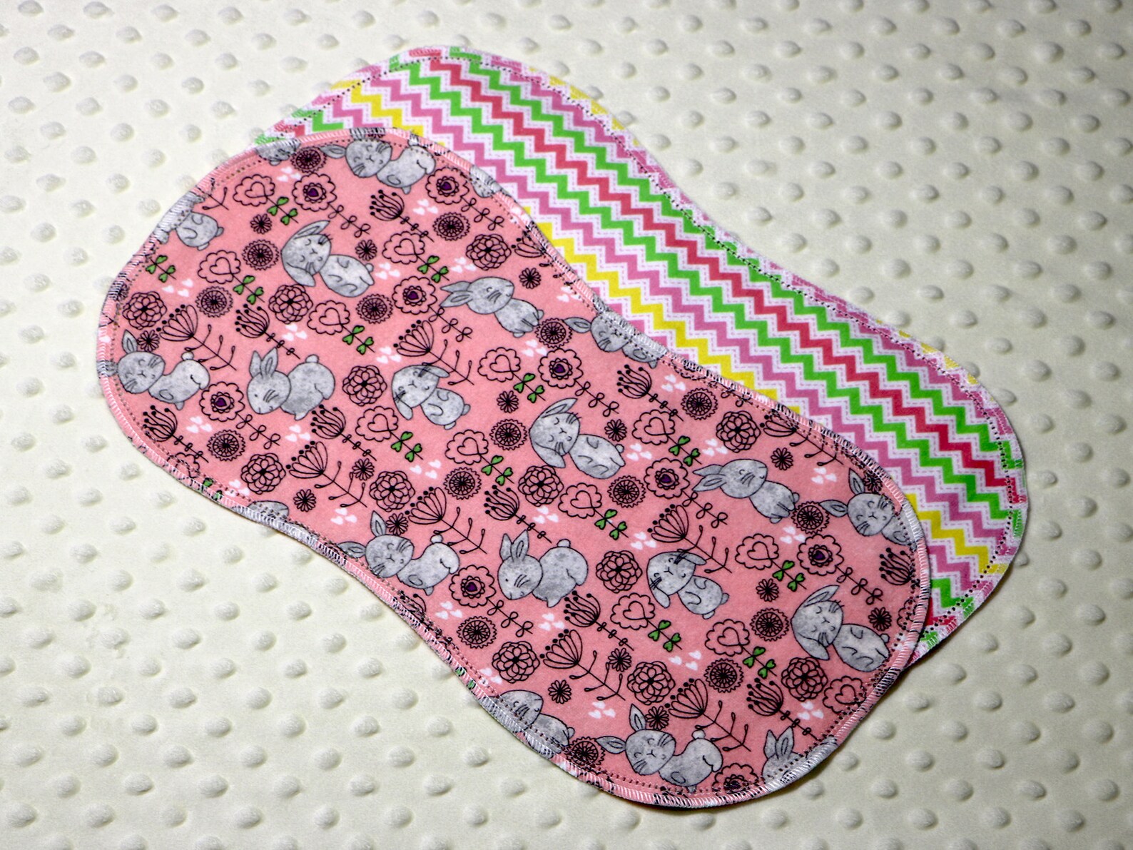 Hemstitched Flannel Baby Blanket and 2 Burp Cloths Kit Cute Etsy