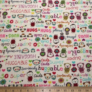 Flannel by the Yard – Cute Bear Hugs Cotton Flannel