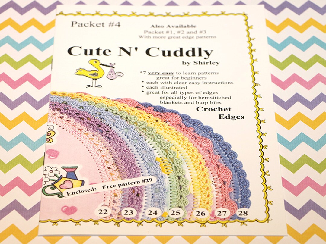 Cute N Cuddly Crochet Edging by Shirley Packet 4 Etsy
