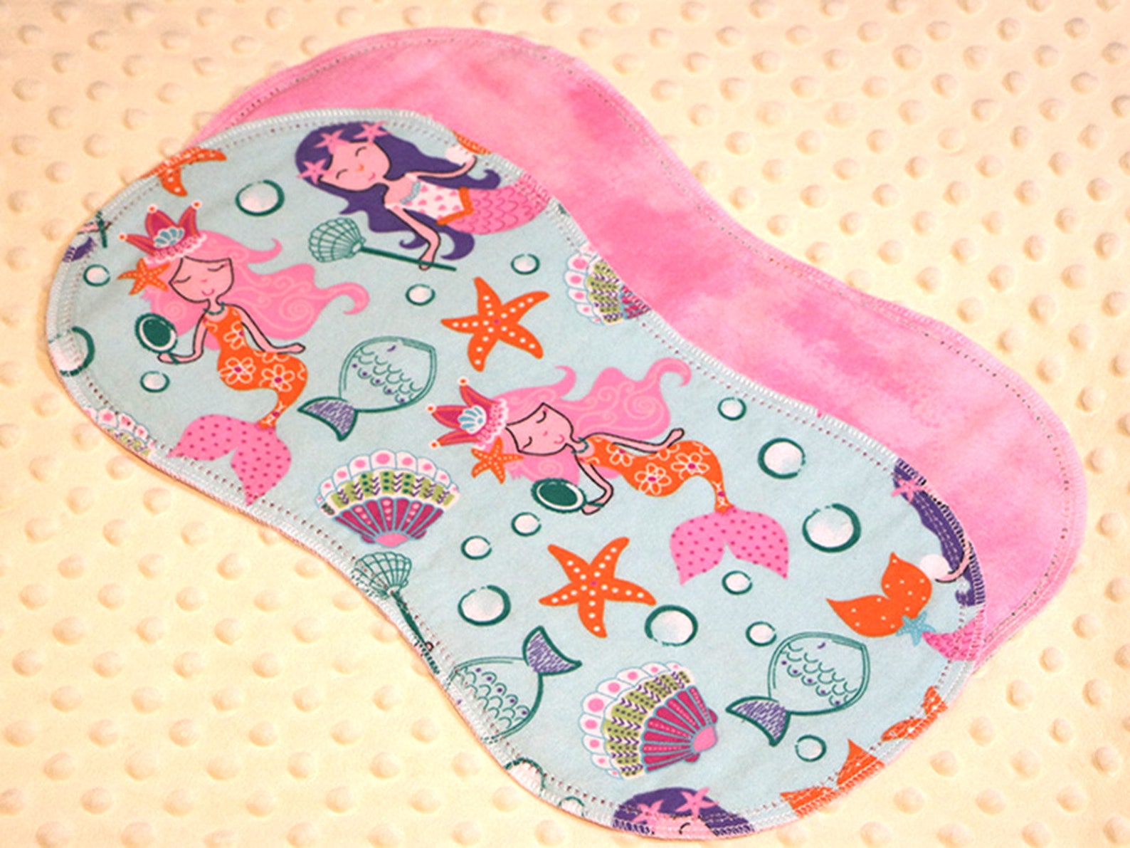 Hemstitched Flannel Baby Blanket and 2 Burp Cloths Kit Pretty Etsy