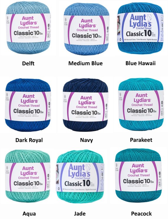 Aunt Lydia Size #10 Classic Crochet Thread (48 Colors Available