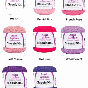 Aunt Lydia Size #10 Classic Crochet Thread (48 Colors Available)