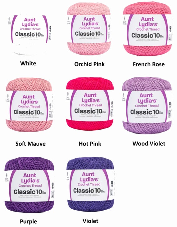 Aunt Lydia Size 10 Classic Crochet Thread 57 Colors Available 