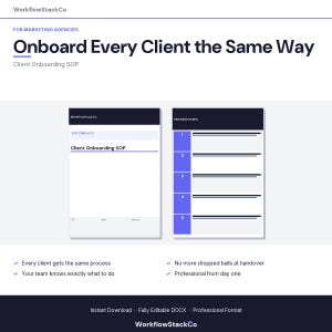 Client Onboarding SOP | Marketing Agency Standard Operating Procedure Template