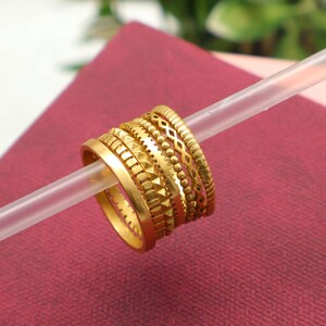 Lot de 5 bagues en or super fines, bagues en or pour femme, bague délicate, anneau de pouce, ensemble de bagues empilées simples et délicates, or 14 carats | Bagues Grace