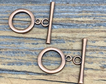 Large Copper Toggle Clasp - 2 Sets - Jewelry Findings and Supplies - Connector Components