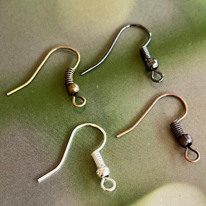 Fish Hook Ear Wires - 10 Pair - Choose Color