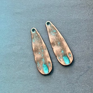 DIY Patina on Dark Copper Earring Components - One Pair - Jewelry Finding - Necklace Pendants