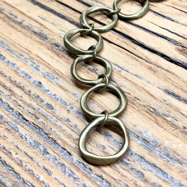 Antique Brass Organic Chain by the Foot - Supplies and Findings