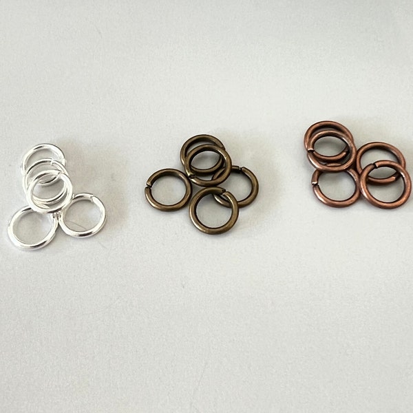Open Solid Jump Rings - 8 mm 18 ga - 50 Pieces - Choose Color - Findings and Supplies - Components
