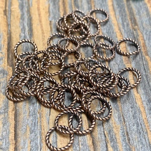 Antique Silver Rope Jump Rings Closed Rings 12 Mm Component DIY