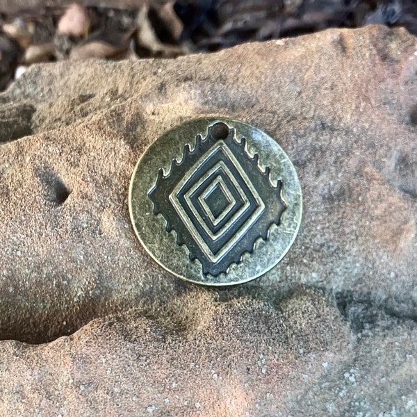 Southwest Symbol Antique Bronze Pendant - 1 Piece - Jewelry Findings and Supplies