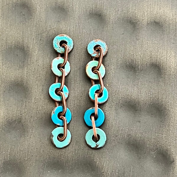 Pair of Tiny Patina Washer Charms or Connectors - DIY Earring Dangles Necklace Bracelet