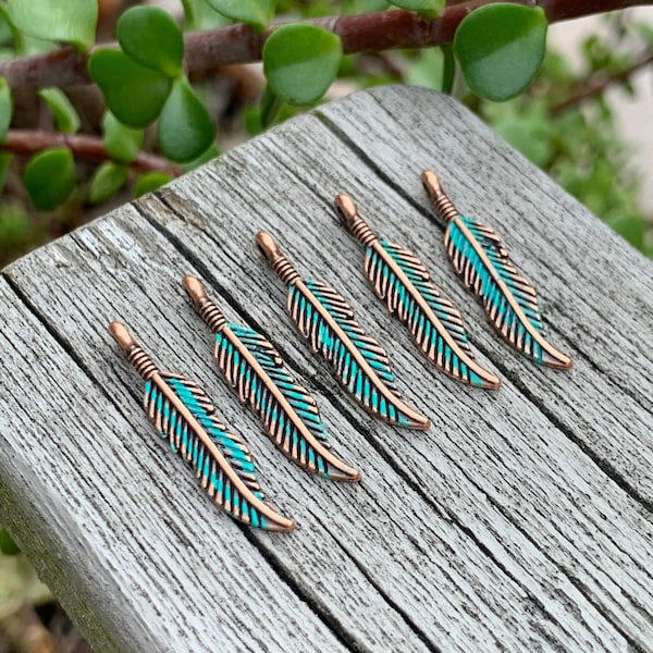 DIY Painted Copper Feather Earring Components - DIY Jewelry Finding