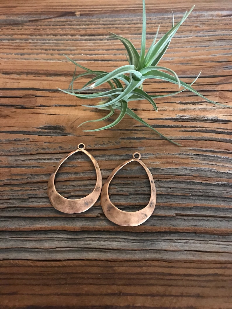 DIY Hammered Copper Earring Components One Pair Jewelry Etsy