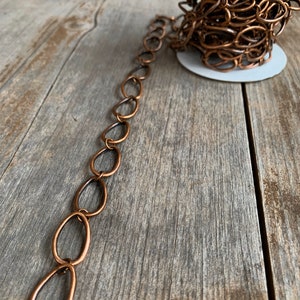 Large Link Antique Copper Chain by the Foot - Supplies and Findings