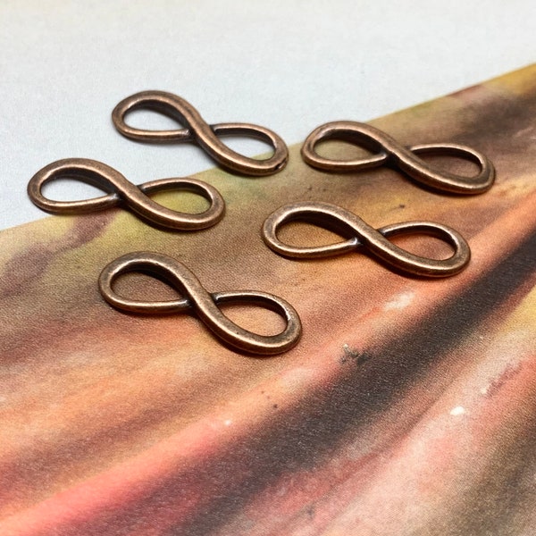 Copper Infinity Connectors - 8 Pieces - DIY Jewelry Components