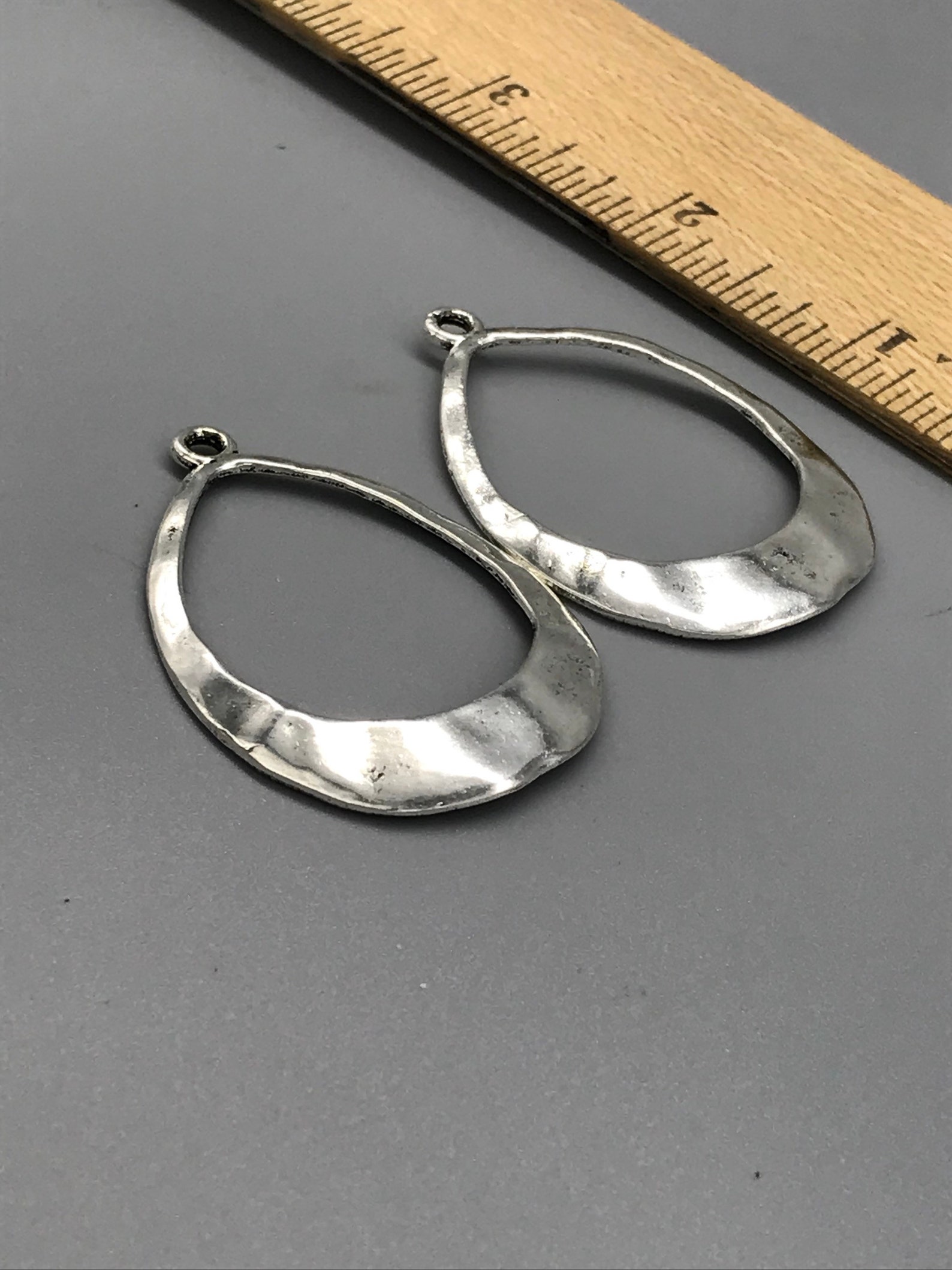 DIY Hammered Silver Earring Components One Pair Jewelry | Etsy