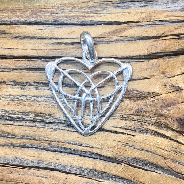 Sterling Silver Plated Woven Heart Pendant - DIY Necklace