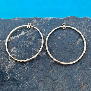 53 mm Large Gold Tone Hoops - DIY Earring Components  - One Pair - Jewelry Finding
