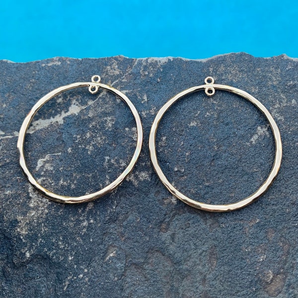 53 mm Large Gold Tone Hoops - DIY Earring Components  - One Pair - Jewelry Finding