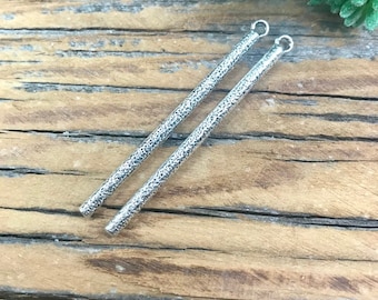 DIY Jewelry - Antique Silver Bar Pendants  - Jewelry Findings and Supplies -  Components