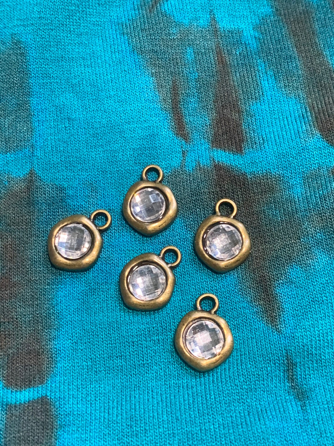 Bronze Rhinestone Charms DIY Jewelry Supplies and Findings Bling Etsy