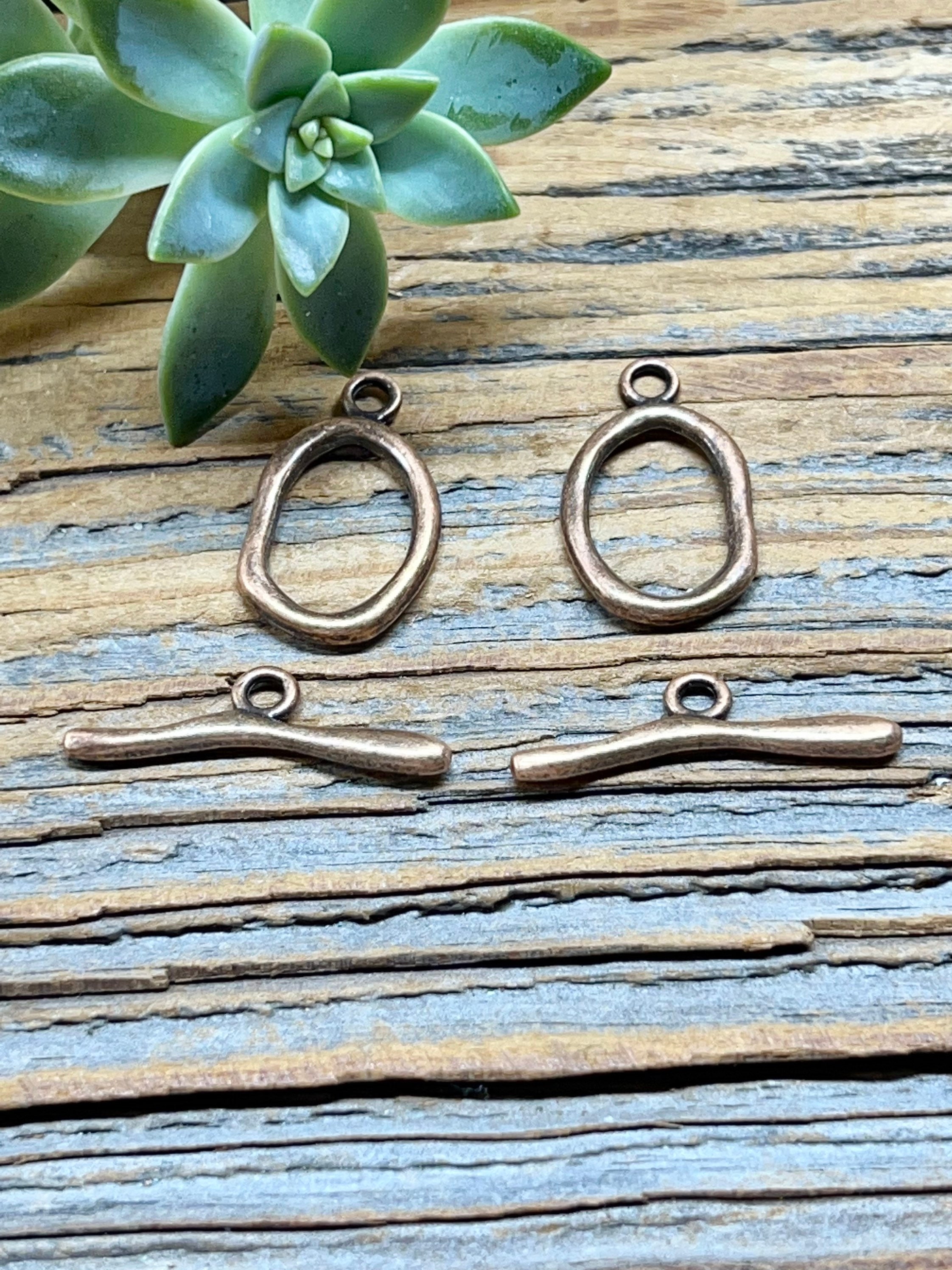Organic Copper Toggle Clasp to Match Organic Chain - 2 Sets - Jewelry Findings and Supplies - Connector Components