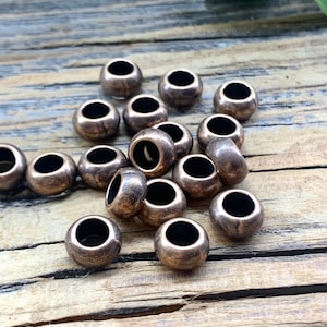 Copper Spacer Beads, Tubular Beads, Copper Plated Beads, Tube Beads,  Jewelry Spacers, Bead Spacers, Spacer Beads, Barrel Spacer Beads, 6 Pc