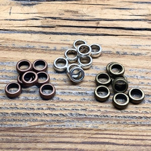 Large Tube Spacer Beads in Bronze Copper or Silver - 12 x 5 mm - Components - DIY Jewelry Making - Findings and Supplies
