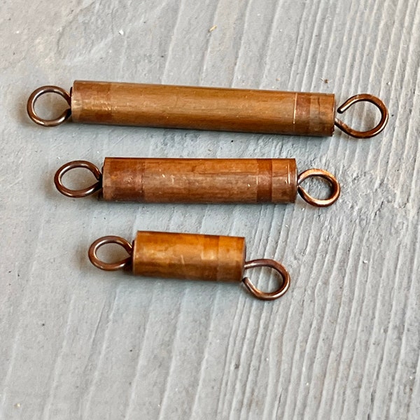 DIY Rustic Copper Connector for Bracelet or Necklace - Hammered and Oxidized Copper- Hand Forged - Choose Size - Metal Tube