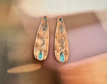 DIY Patina Copper Earring Components - One Pair - Jewelry Finding - Necklace Pendants