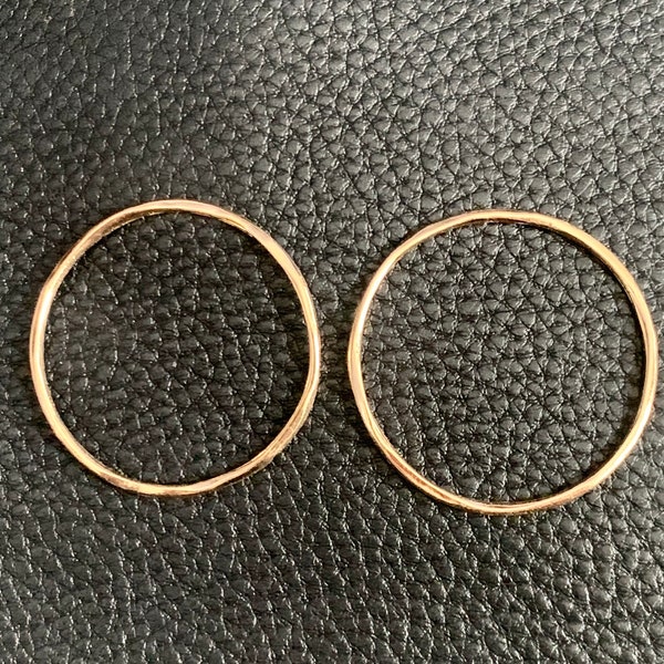 43 mm Gold Organic Circle Connectors - Closed Rings - Earring Hoops - Necklace Connectors - Crafting Supplies