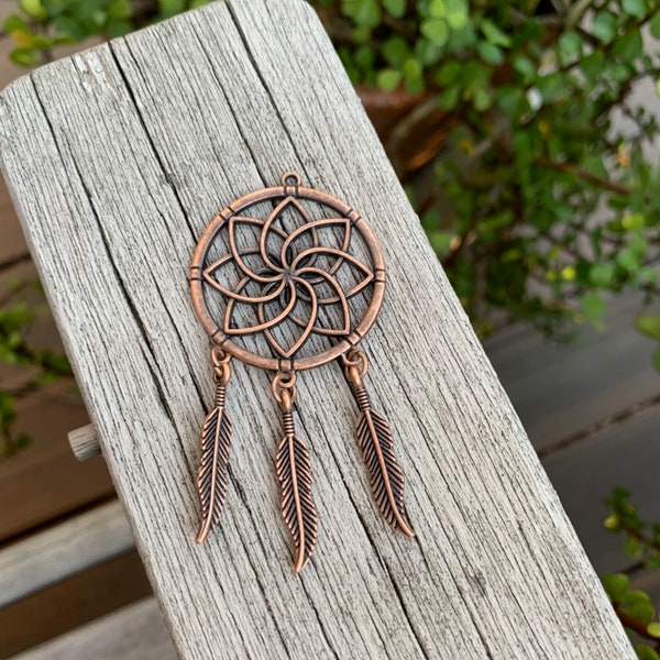 Antique Copper Dream Catcher Pendant or Earring Findings - DIY Jewelry Making - Gypsy Soul