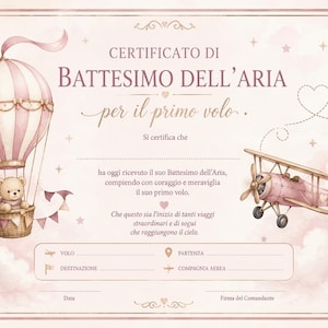 First Flight Certificate - boy/girl — First Flight Certificate - boy/girl