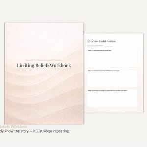 Limiting Beliefs Workbook Printable | Self Sabotage Workbook PDF | Mindset Workbook | Negative Thoughts PDF